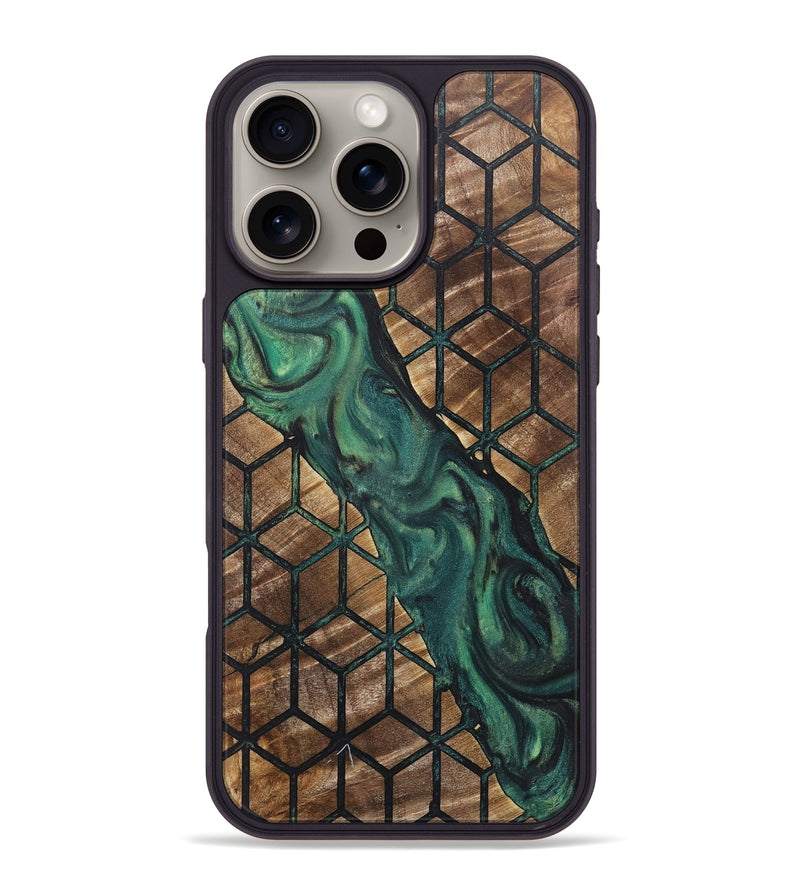 iPhone 16 Pro Max Wood+Resin Phone Case - Everett (Pattern, 718183)