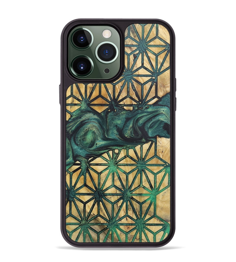 iPhone 13 Pro Max Wood+Resin Phone Case - Floyd (Pattern, 718193)