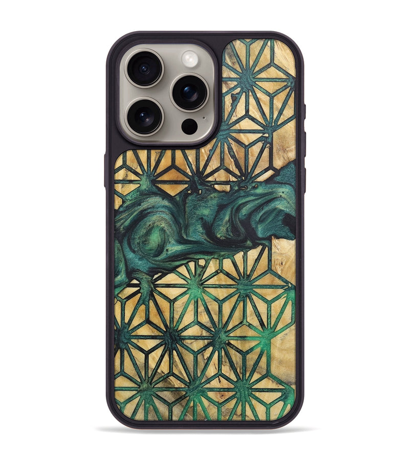 iPhone 15 Pro Max Wood+Resin Phone Case - Floyd (Pattern, 718193)