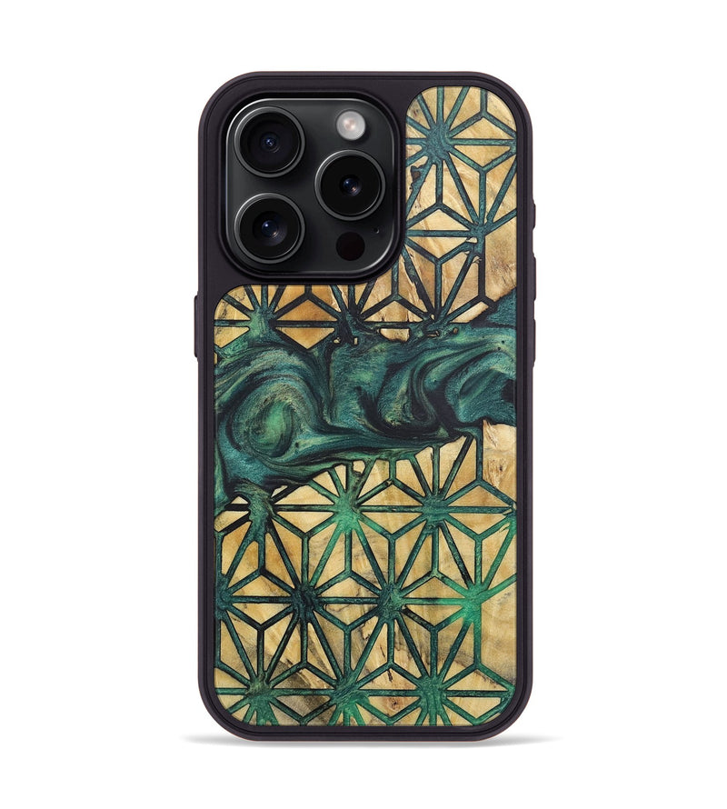 iPhone 15 Pro Wood+Resin Phone Case - Floyd (Pattern, 718193)