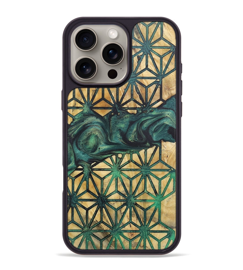 iPhone 16 Pro Max Wood+Resin Phone Case - Floyd (Pattern, 718193)