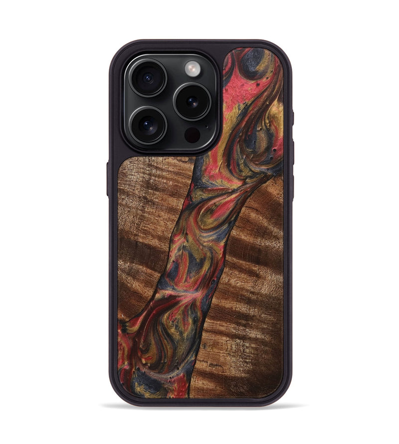 iPhone 15 Pro Wood+Resin Phone Case - Lucia (Red, 718203)