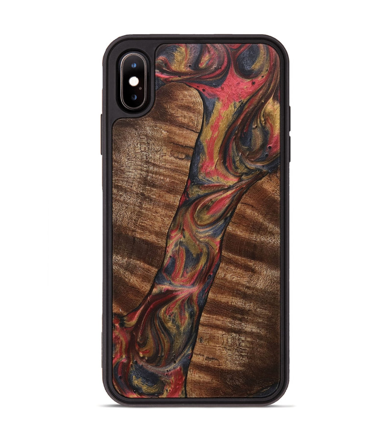 iPhone Xs Max Wood+Resin Phone Case - Lucia (Red, 718203)