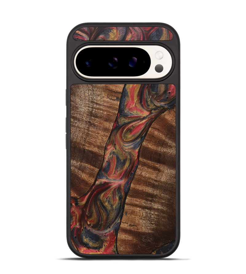 Pixel 9 Wood+Resin Phone Case - Lucia (Red, 718203)