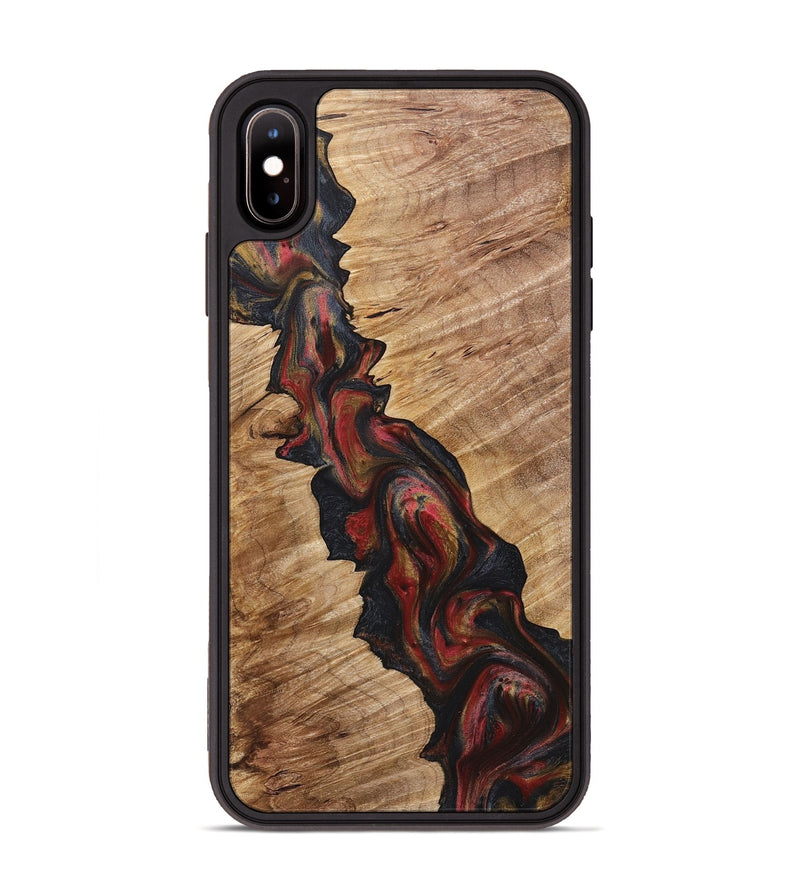 iPhone Xs Max Wood+Resin Phone Case - Serenity (Red, 718211)