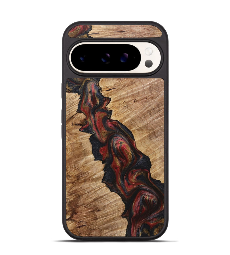 Pixel 9 Wood+Resin Phone Case - Serenity (Red, 718211)