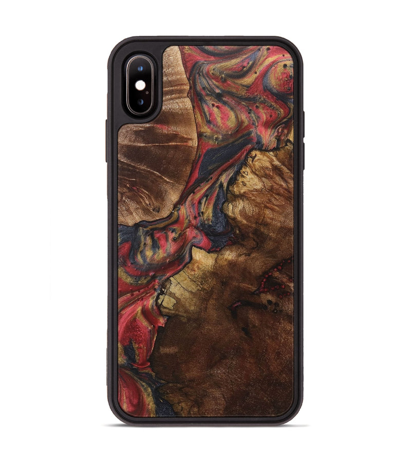 iPhone Xs Max Wood+Resin Phone Case - Cathy (Red, 718212)