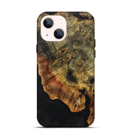 iPhone 14 Wood+Resin Live Edge Phone Case - Esmeralda (Wood Burl, 718238)