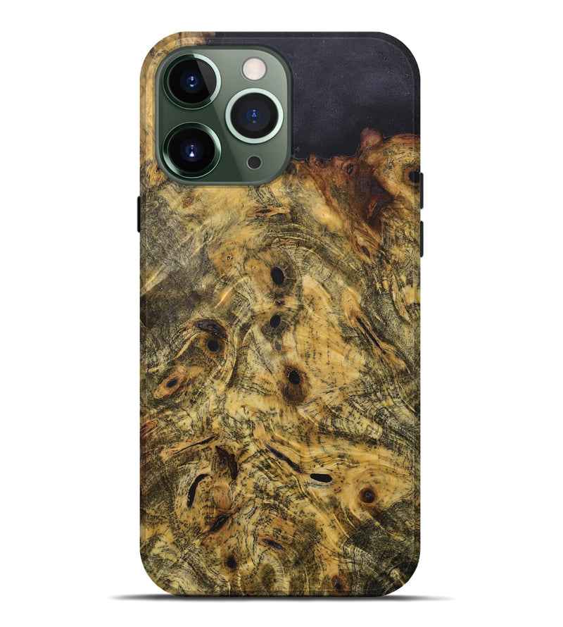 iPhone 13 Pro Max Wood+Resin Live Edge Phone Case - Sandy (Wood Burl, 718239)