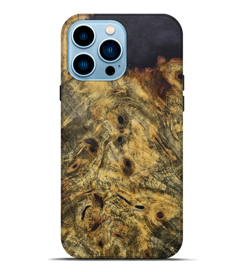 iPhone 14 Pro Max Wood+Resin Live Edge Phone Case - Sandy (Wood Burl, 718239)