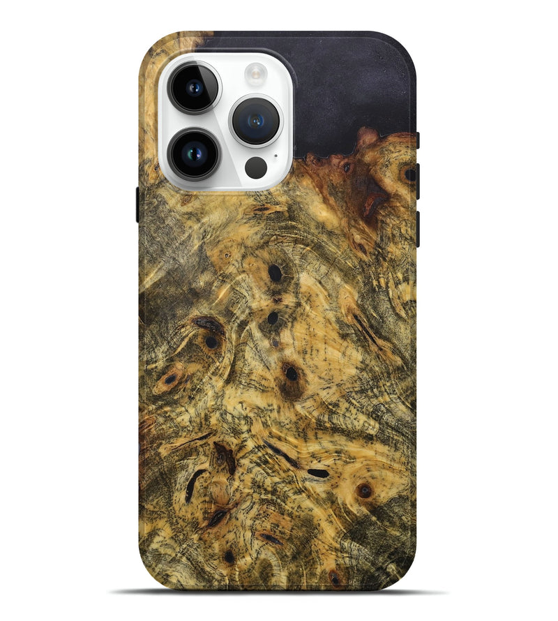 iPhone 15 Pro Max Wood+Resin Live Edge Phone Case - Sandy (Wood Burl, 718239)