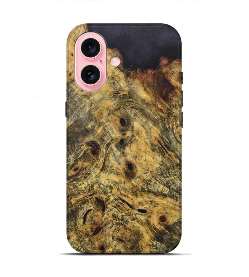 iPhone 16 Wood+Resin Live Edge Phone Case - Sandy (Wood Burl, 718239)