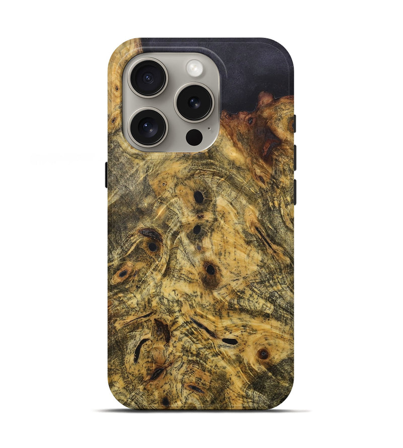 iPhone 16 Pro Wood+Resin Live Edge Phone Case - Sandy (Wood Burl, 718239)