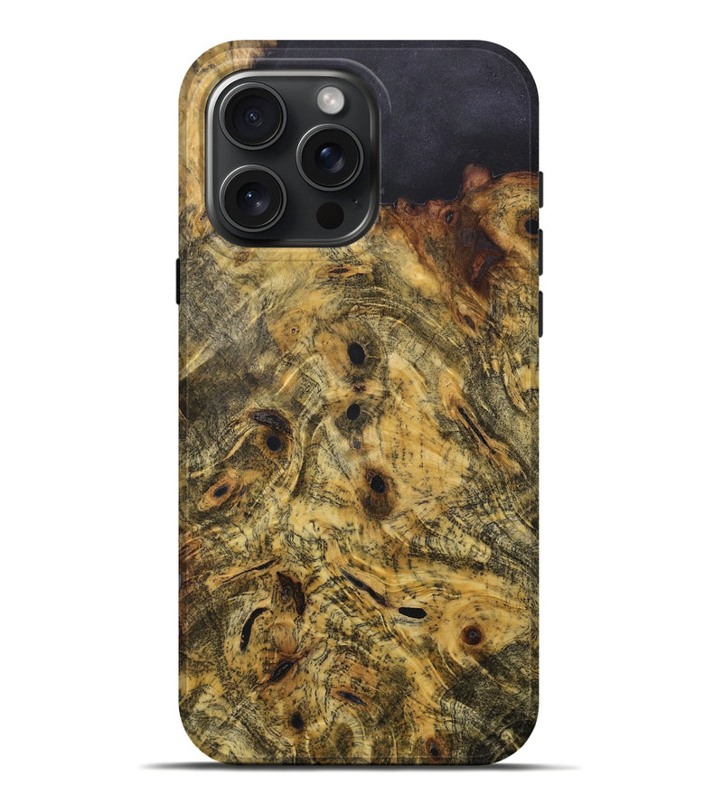 iPhone 16 Pro Max Wood+Resin Live Edge Phone Case - Sandy (Wood Burl, 718239)