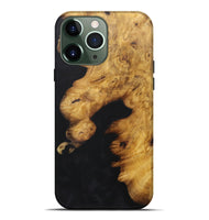 iPhone 13 Pro Max Wood+Resin Live Edge Phone Case - Amari (Pure Black, 718241)