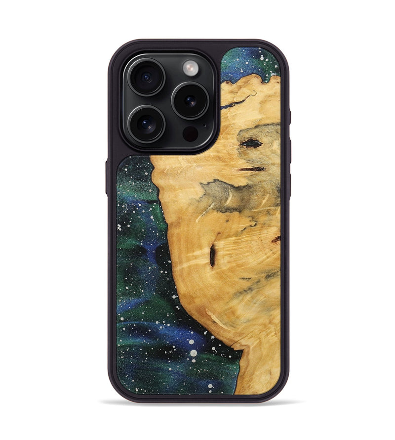 iPhone 15 Pro Wood+Resin Phone Case - Emely (Cosmos, 718277)