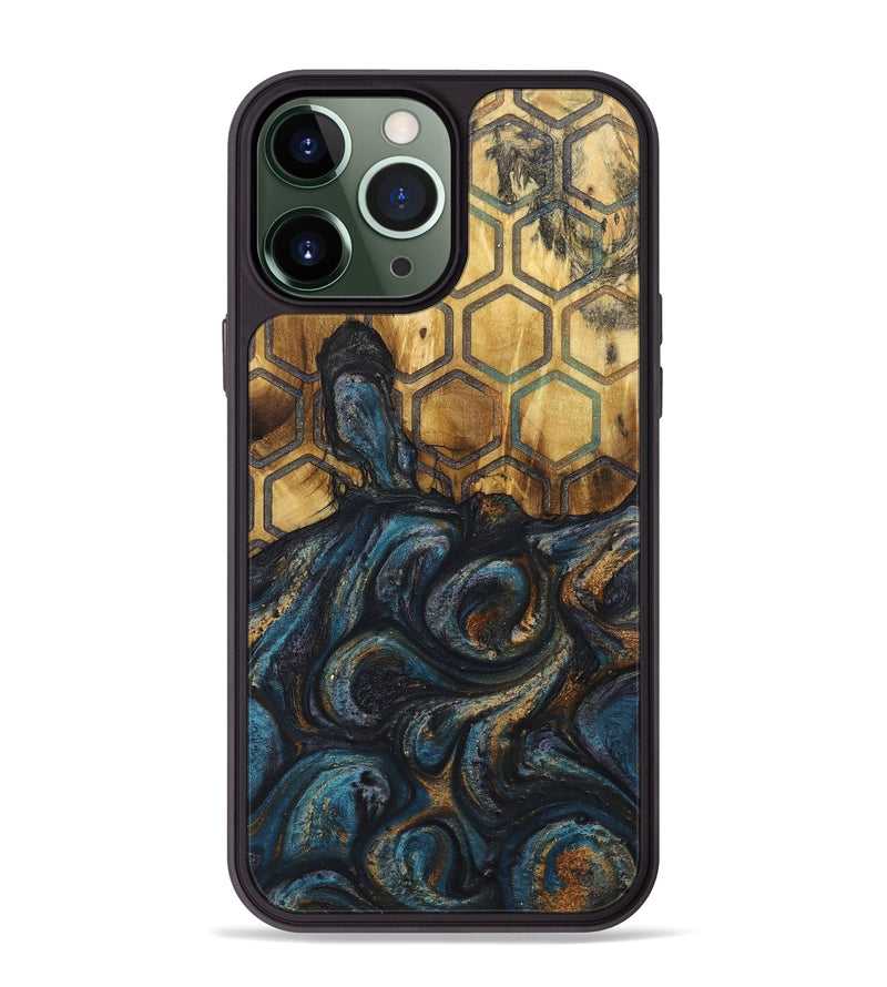 iPhone 13 Pro Max Wood+Resin Phone Case - Annette (Pattern, 718340)