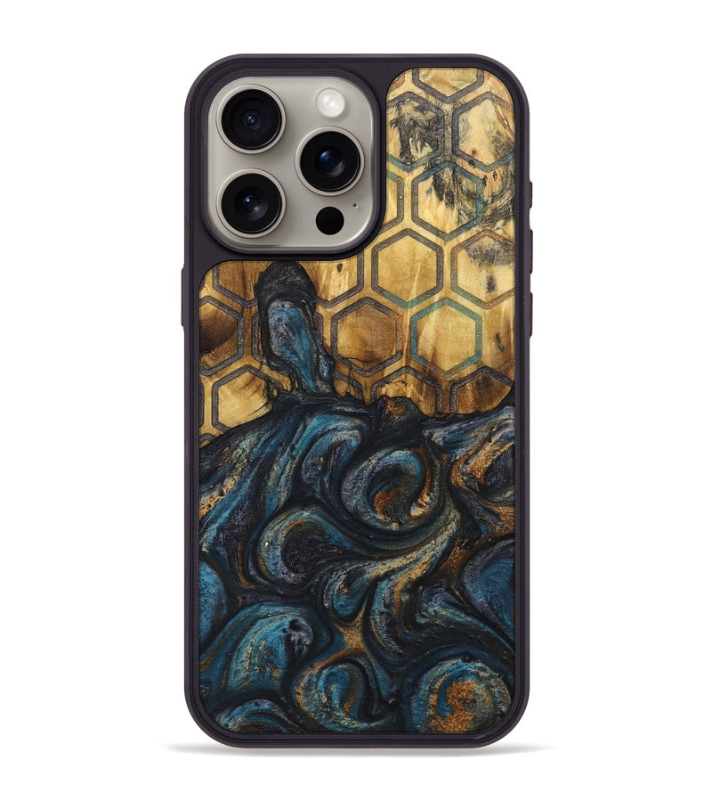 iPhone 15 Pro Max Wood+Resin Phone Case - Annette (Pattern, 718340)