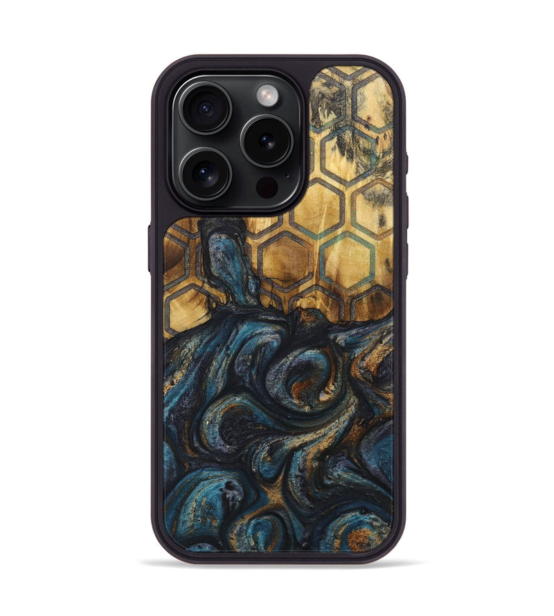 iPhone 15 Pro Wood+Resin Phone Case - Annette (Pattern, 718340)