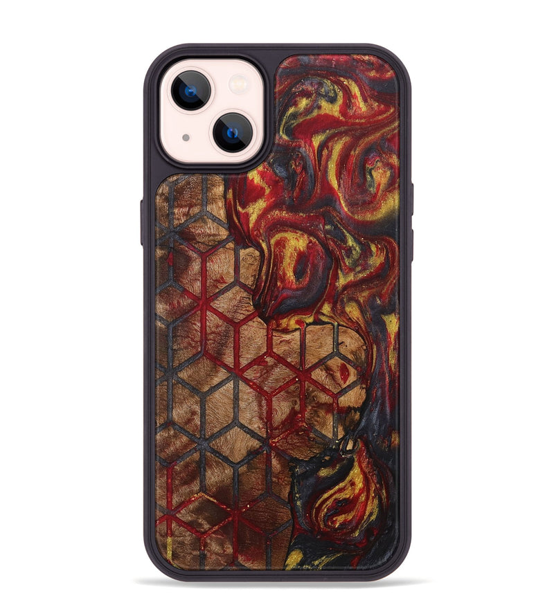 iPhone 14 Plus Wood+Resin Phone Case - Helen (Pattern, 718343)