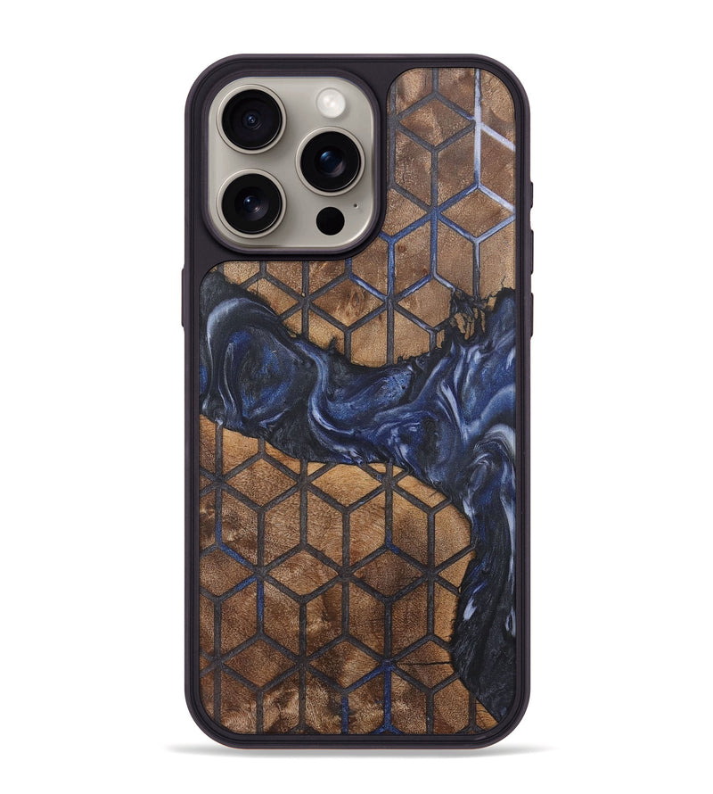 iPhone 15 Pro Max Wood+Resin Phone Case - Camryn (Pattern, 718345)