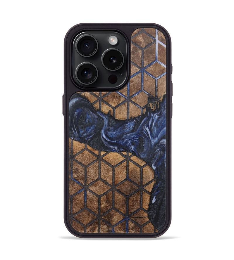 iPhone 15 Pro Wood+Resin Phone Case - Camryn (Pattern, 718345)