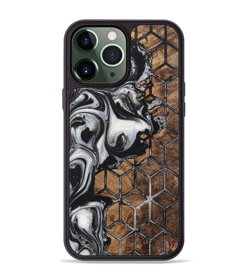 iPhone 13 Pro Max Wood+Resin Phone Case - Roxanne (Pattern, 718347)