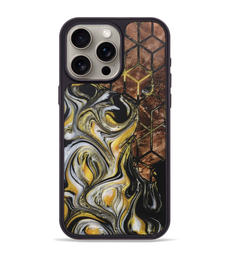 iPhone 15 Pro Max Wood+Resin Phone Case - Tessa (Pattern, 718349)