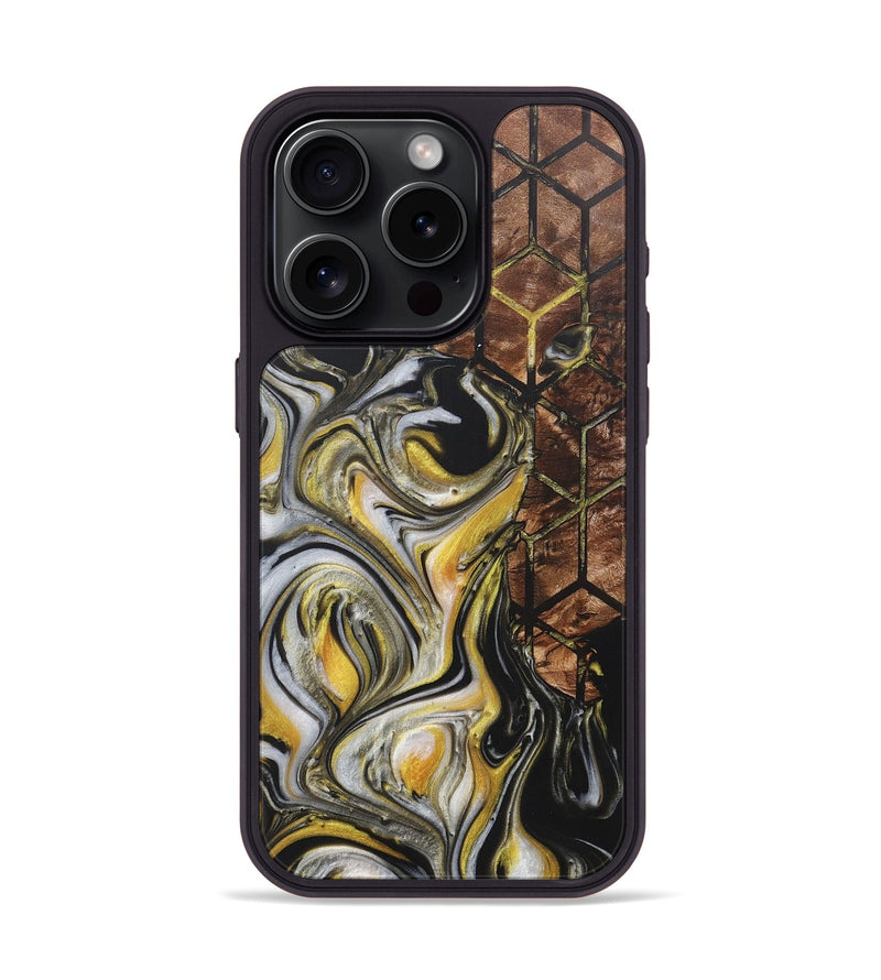 iPhone 15 Pro Wood+Resin Phone Case - Tessa (Pattern, 718349)