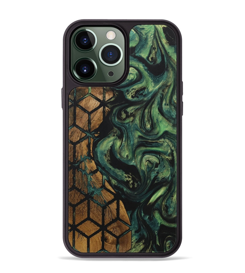 iPhone 13 Pro Max Wood+Resin Phone Case - Mackenzie (Pattern, 718353)