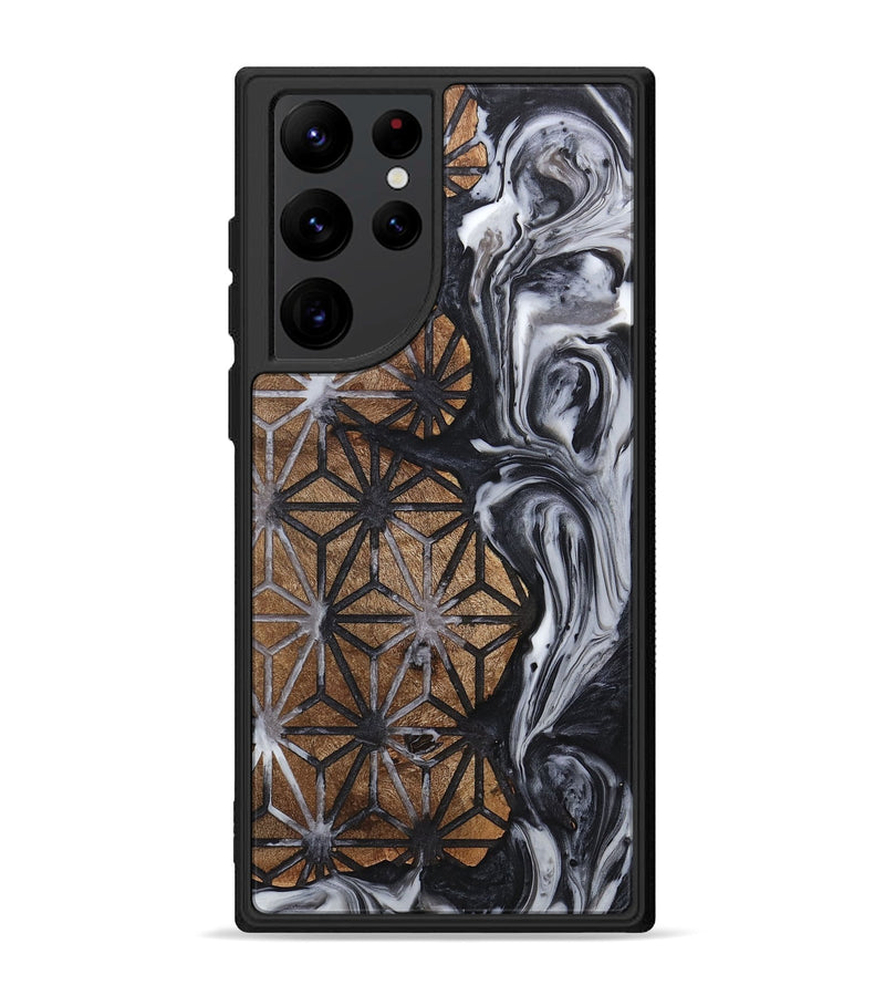 Galaxy S22 Ultra Wood+Resin Phone Case - Tevin (Pattern, 718355)