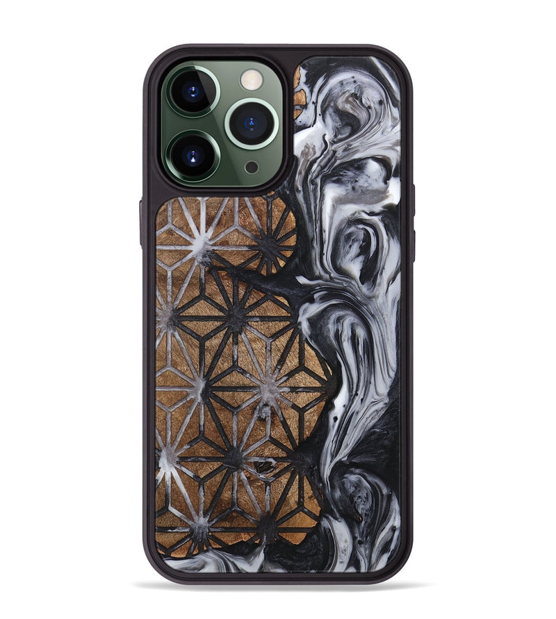 iPhone 13 Pro Max Wood+Resin Phone Case - Tevin (Pattern, 718355)