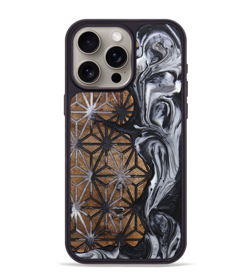 iPhone 15 Pro Max Wood+Resin Phone Case - Tevin (Pattern, 718355)