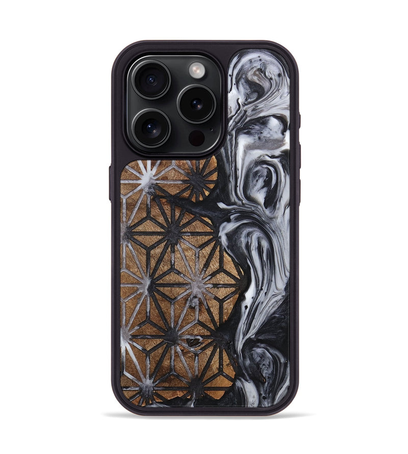 iPhone 15 Pro Wood+Resin Phone Case - Tevin (Pattern, 718355)