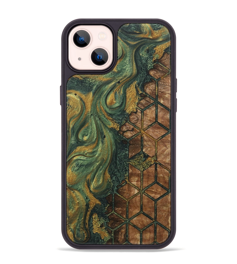 iPhone 14 Plus Wood+Resin Phone Case - Keaton (Pattern, 718364)