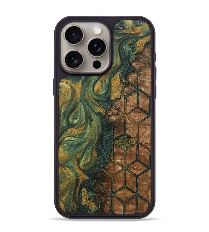 iPhone 15 Pro Max Wood+Resin Phone Case - Keaton (Pattern, 718364)