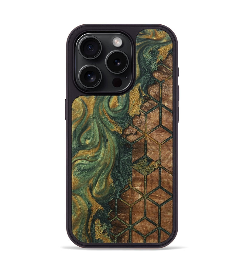 iPhone 15 Pro Wood+Resin Phone Case - Keaton (Pattern, 718364)