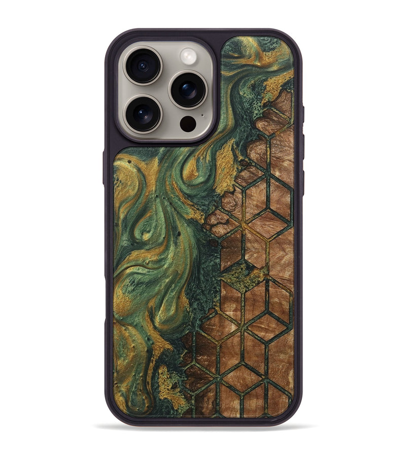 iPhone 16 Pro Max Wood+Resin Phone Case - Keaton (Pattern, 718364)