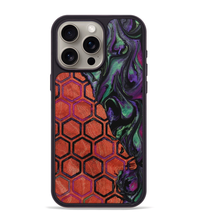 iPhone 15 Pro Max Wood+Resin Phone Case - Guadalupe (Pattern, 718379)