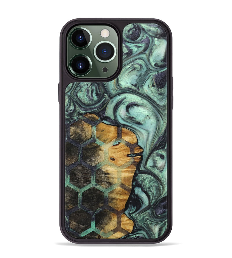 iPhone 13 Pro Max Wood+Resin Phone Case - Simon (Pattern, 718395)