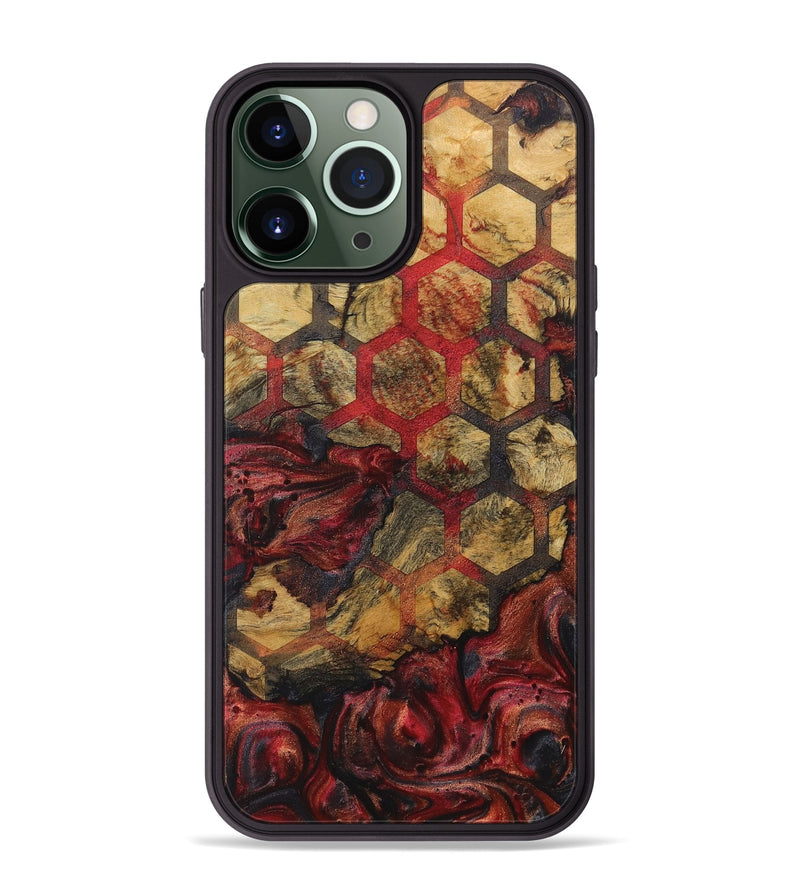 iPhone 13 Pro Max Wood+Resin Phone Case - Shari (Pattern, 718402)