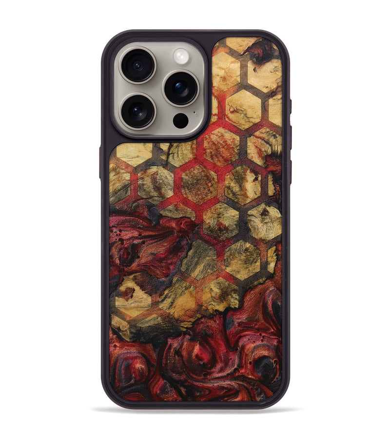 iPhone 15 Pro Max Wood+Resin Phone Case - Shari (Pattern, 718402)