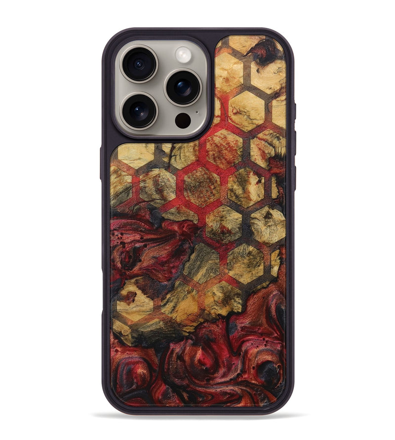 iPhone 16 Pro Max Wood+Resin Phone Case - Shari (Pattern, 718402)