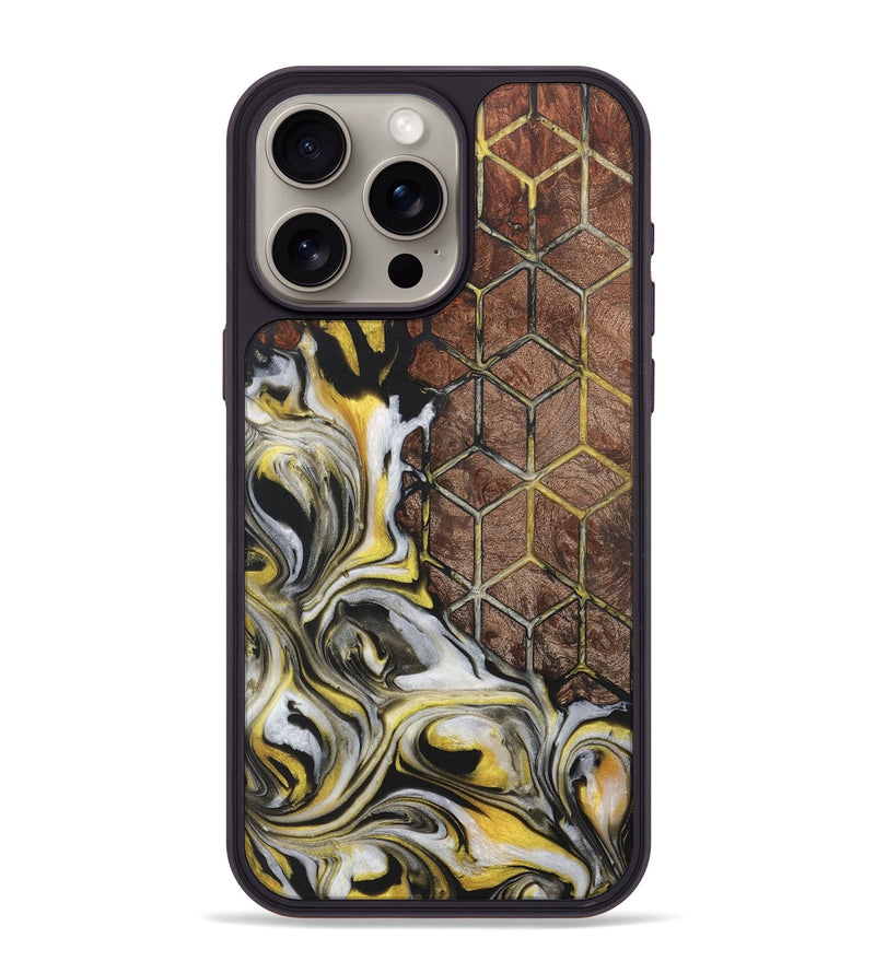 iPhone 15 Pro Max Wood+Resin Phone Case - Lewis (Pattern, 718405)