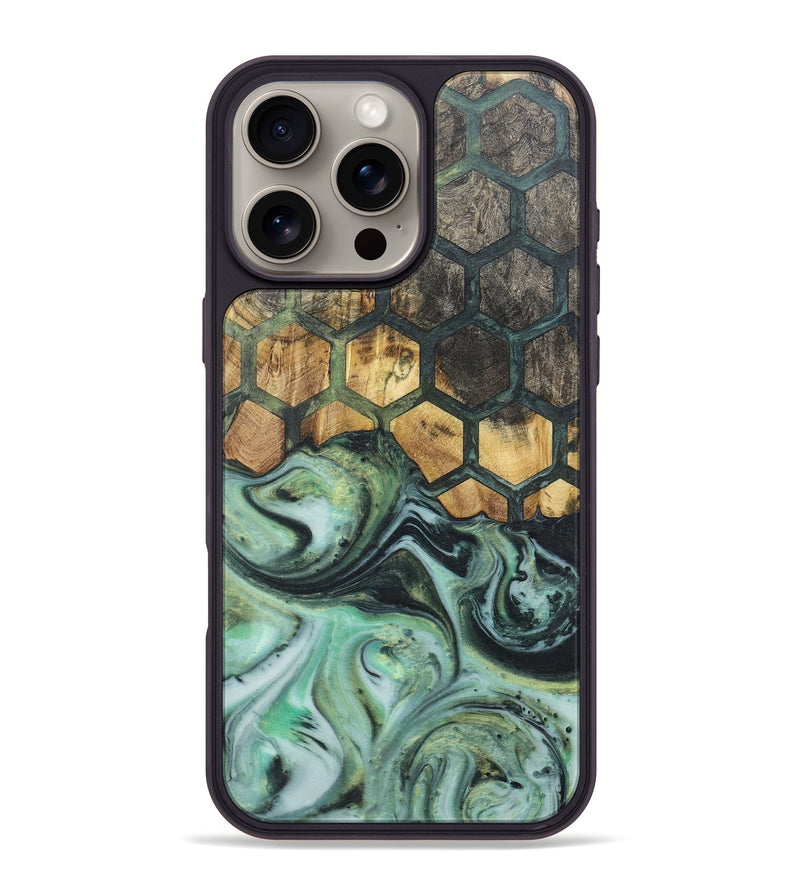 iPhone 16 Pro Max Wood+Resin Phone Case - Woodrow (Pattern, 718408)