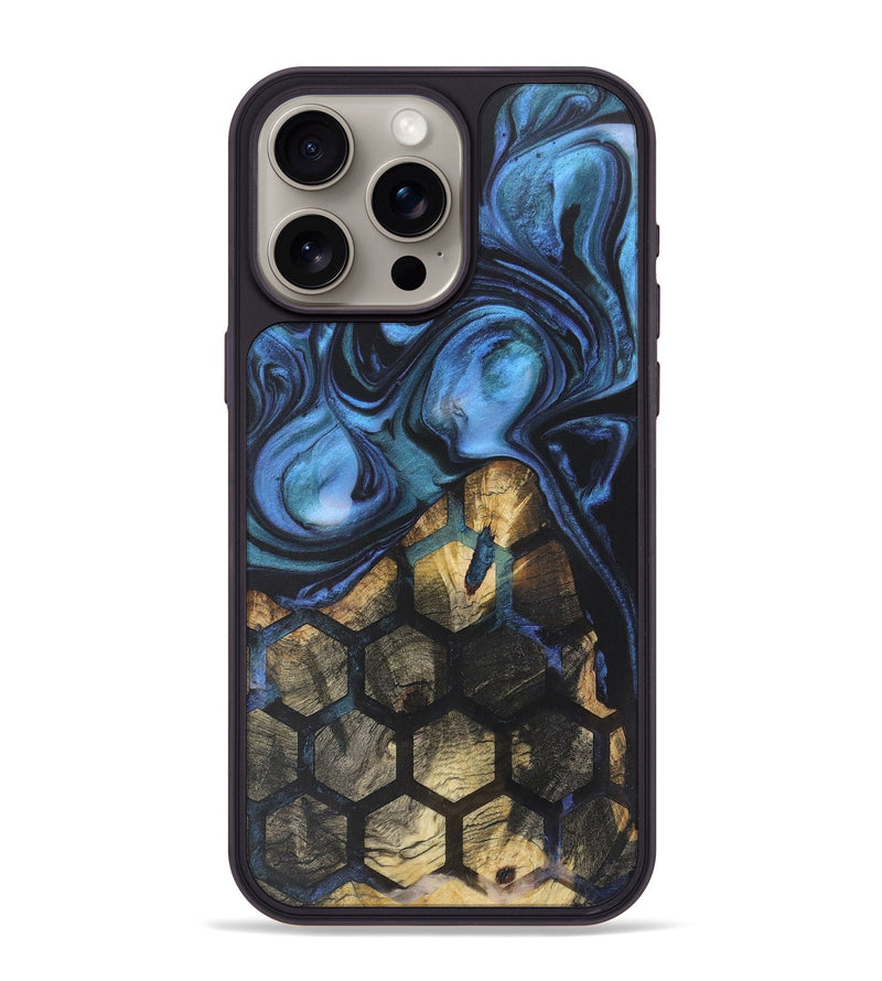 iPhone 15 Pro Max Wood+Resin Phone Case - Larry (Pattern, 718409)