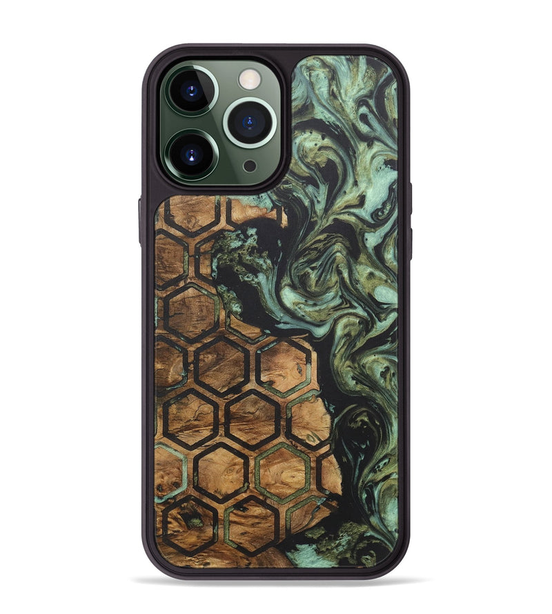 iPhone 13 Pro Max Wood+Resin Phone Case - Willow (Pattern, 718412)