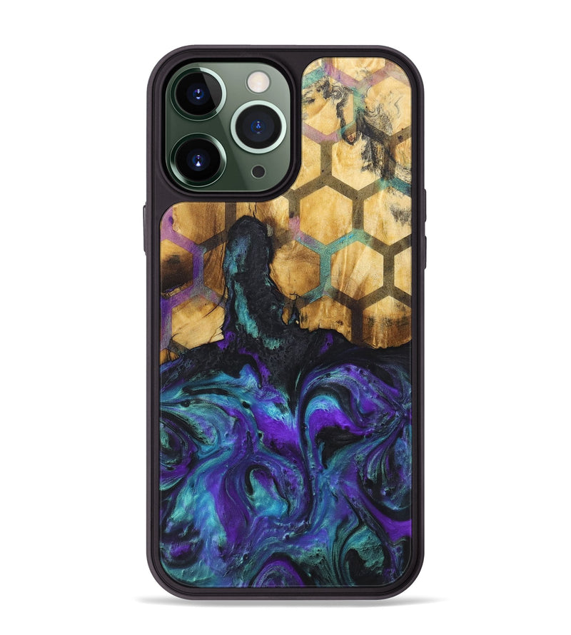 iPhone 13 Pro Max Wood+Resin Phone Case - Jeremiah (Pattern, 718415)