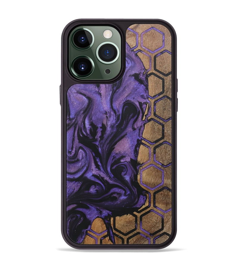 iPhone 13 Pro Max Wood+Resin Phone Case - Marjorie (Pattern, 718423)