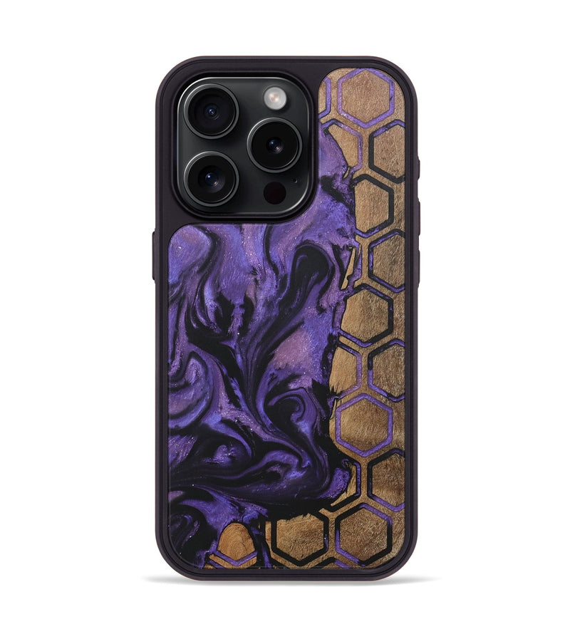 iPhone 15 Pro Wood+Resin Phone Case - Marjorie (Pattern, 718423)